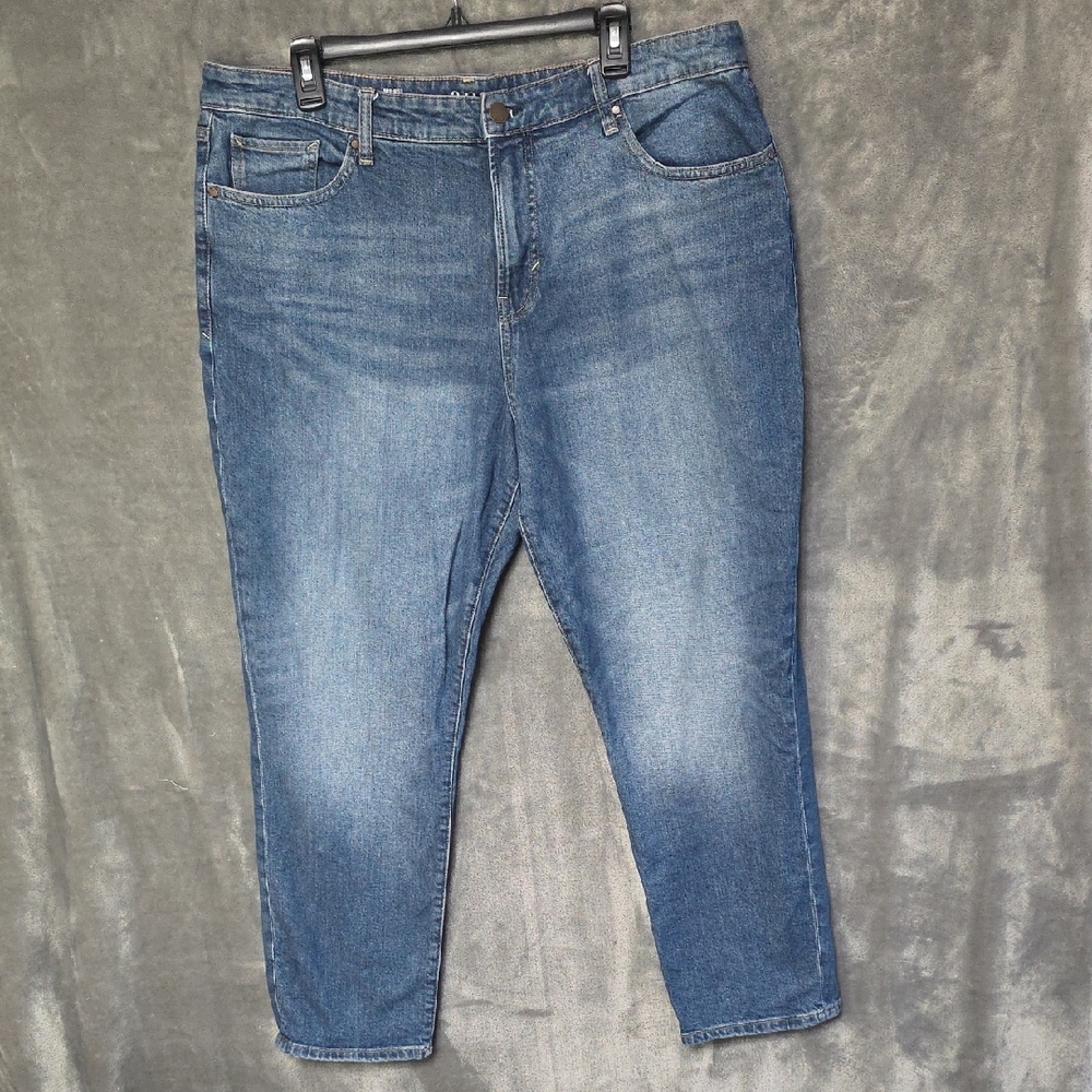 a.n.a Dark Blue Denim Jeans Mid-Rise Boyfriend Size 16